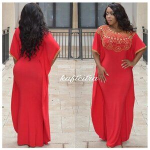 Royal Fairuza Kaftan ( Red )